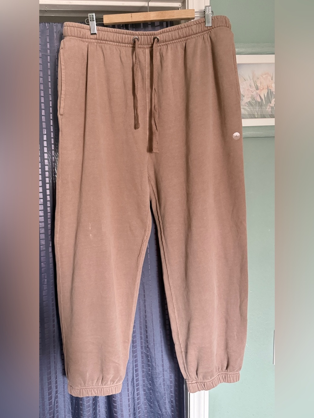 Aeropostale XL Taupe Beige Fleece Jogger Sweatpants Drawstring Cotton Blend New